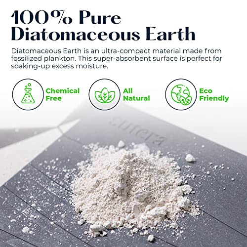 SUTERA Stone Bath Mat, Diatomaceous Earth Shower Mat, Non-Slip Quick Drying, Gray 23.5 x 15 D6749