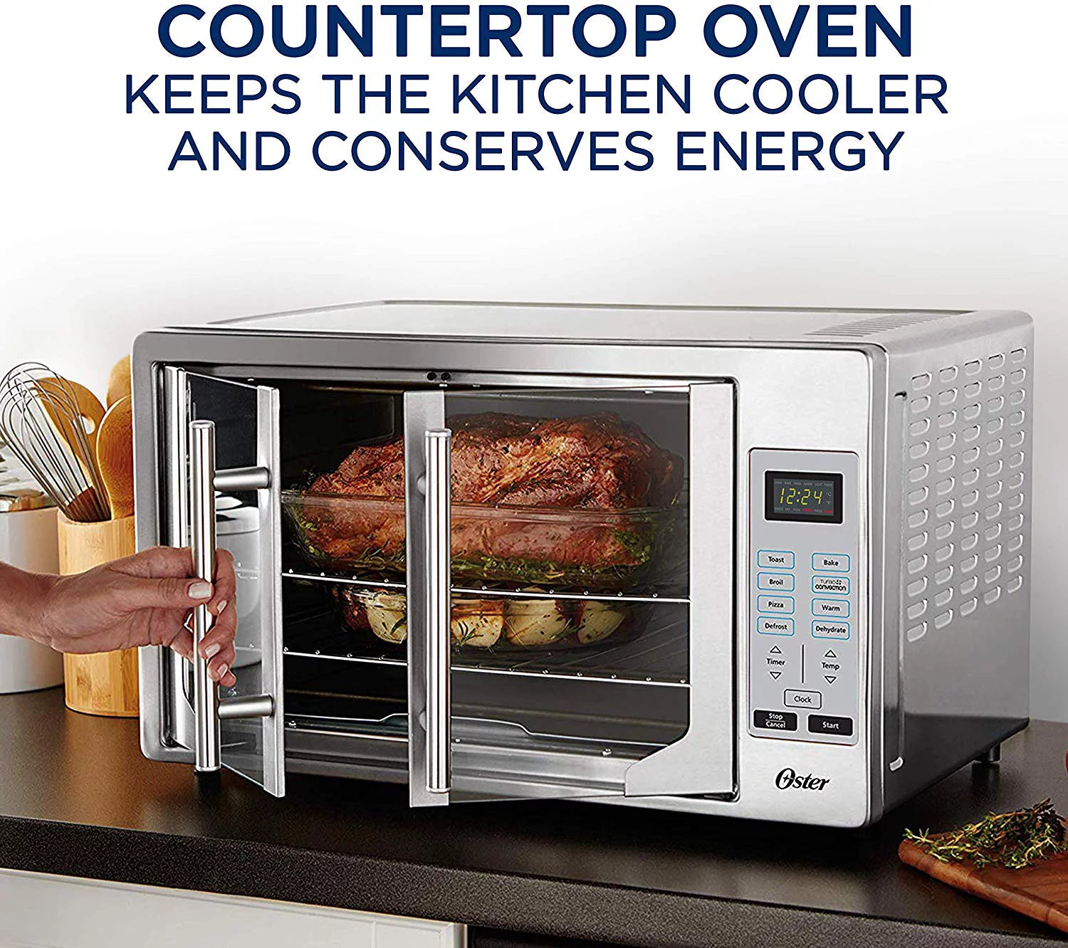 Oster Air Fryer Oven 10-in-1 Countertop Toaster Oven XL Stainless Steel D212044