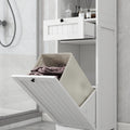 Compact Laundry Sorter Cabinet with Tilt-Out Basket Drawer White, Durable Easy to Assemble Space-Saving Design for Bathroom Laundry Room Balcony Narrow Spaces