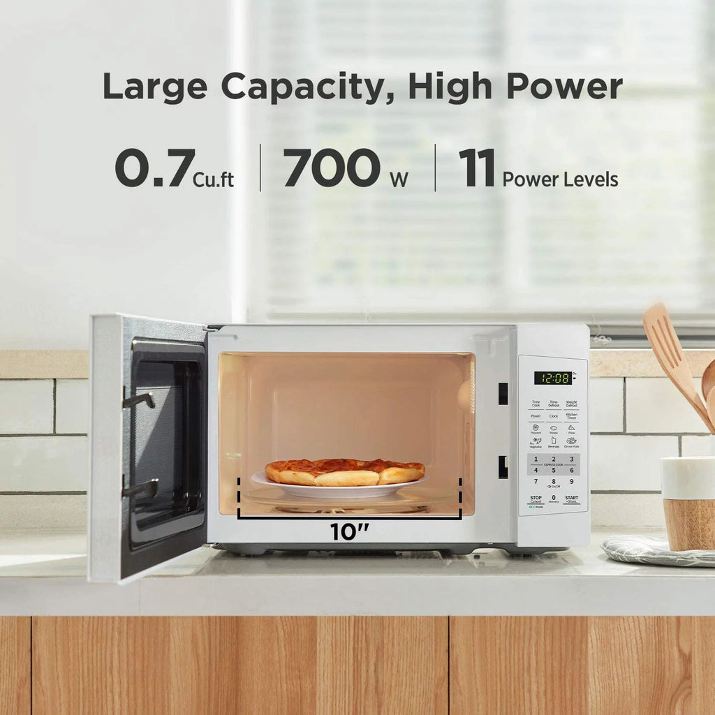 COMFEE' EM720CPL-PM Countertop Microwave Oven 0.7 Cu Ft 700W Pearl White Y98670
