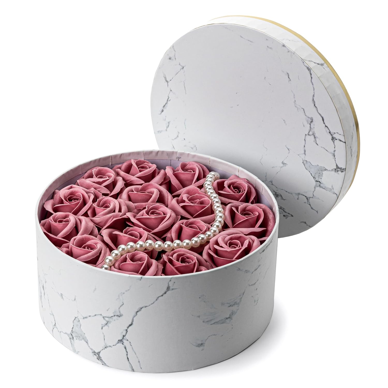 Luxury Flora Scented Rose & Carnation Bath Soap in Round Gift Box K50464