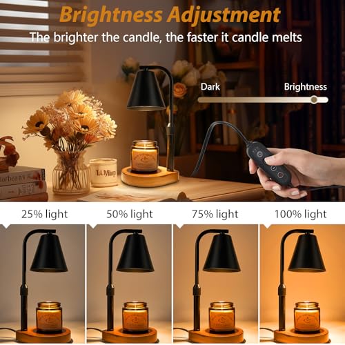 Electric Candle Warmer Lamp with Timer, Dimmable, Adjustable Height, White R498935