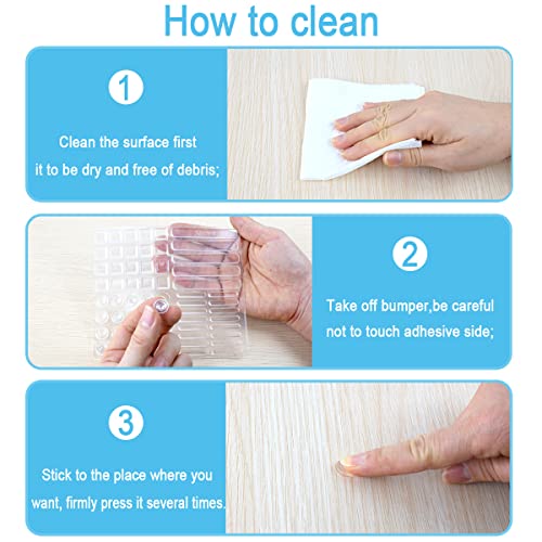 Cabinet Door Bumpers, 122 PCS Clear Self-Adhesive Rubber Pads, Multi-Shape F35531