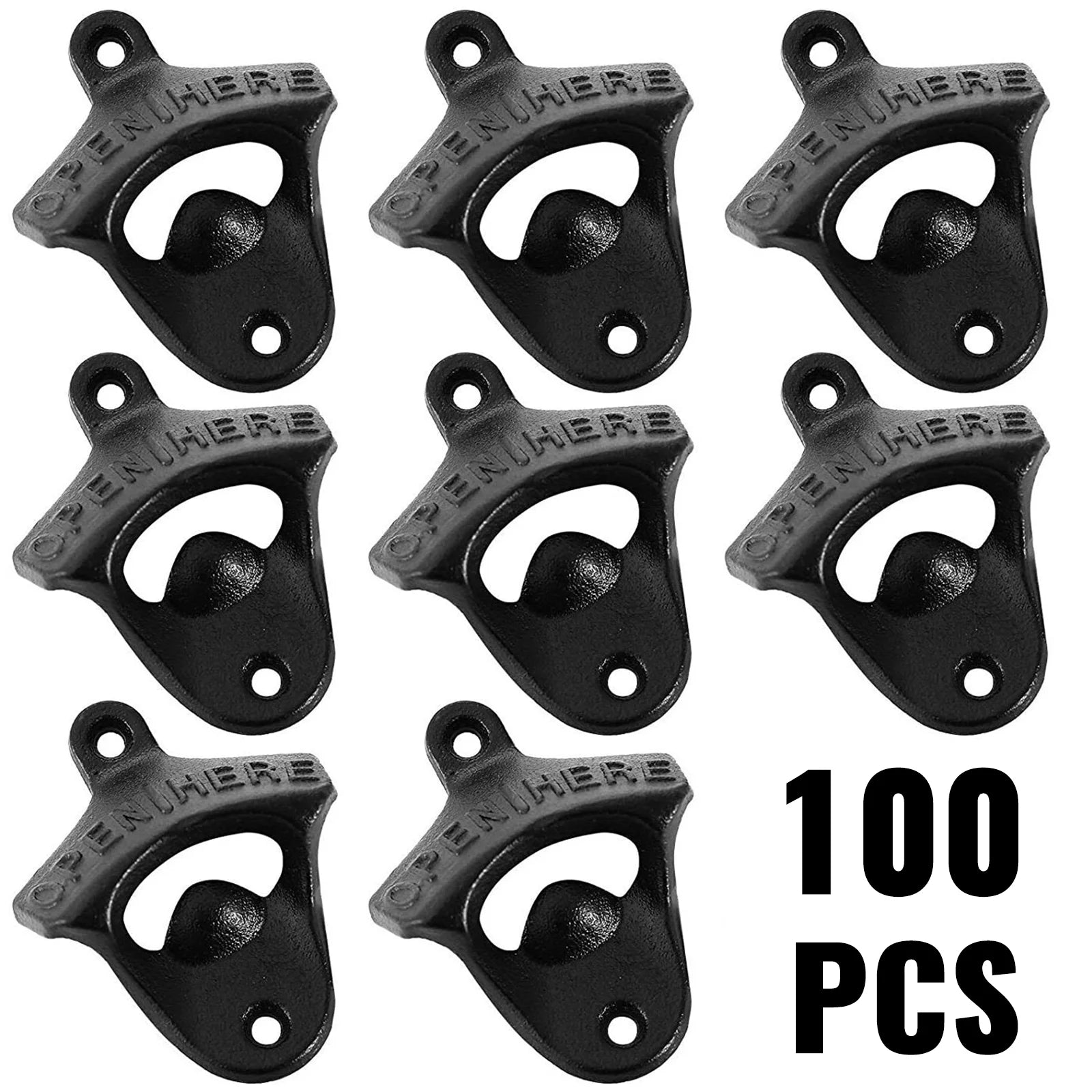 VEVOR Wall Mounted Bottle Opener Set of 100pcs Rustic Cast Iron Bottle Opener Classic Vintage Finish Bottle Openers Beer Bottle Opener for Home Bars