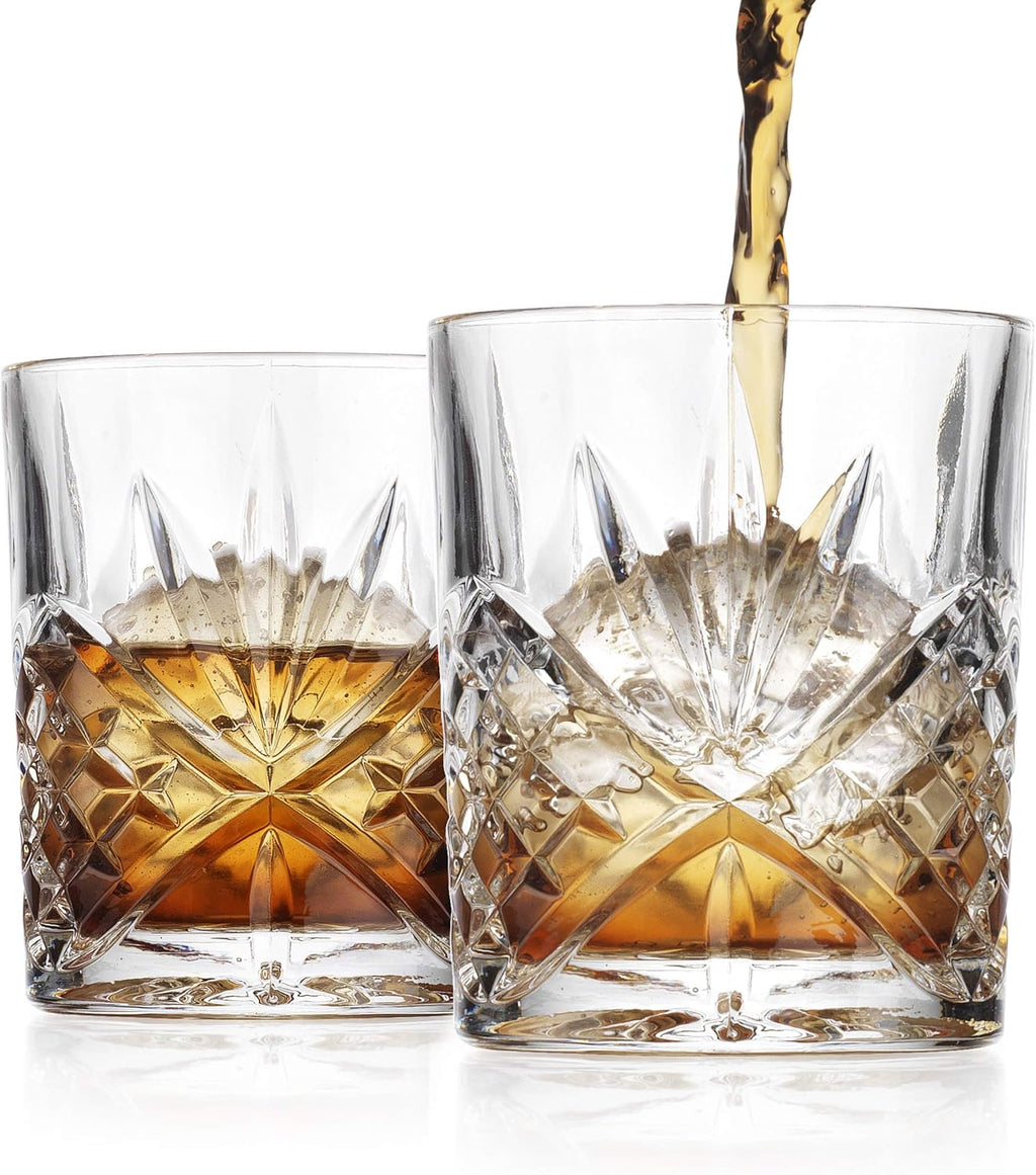 Godinger Dublin Collection Old Fashioned Whiskey Glasses with Ice Ball Mold, Set of 2 X239