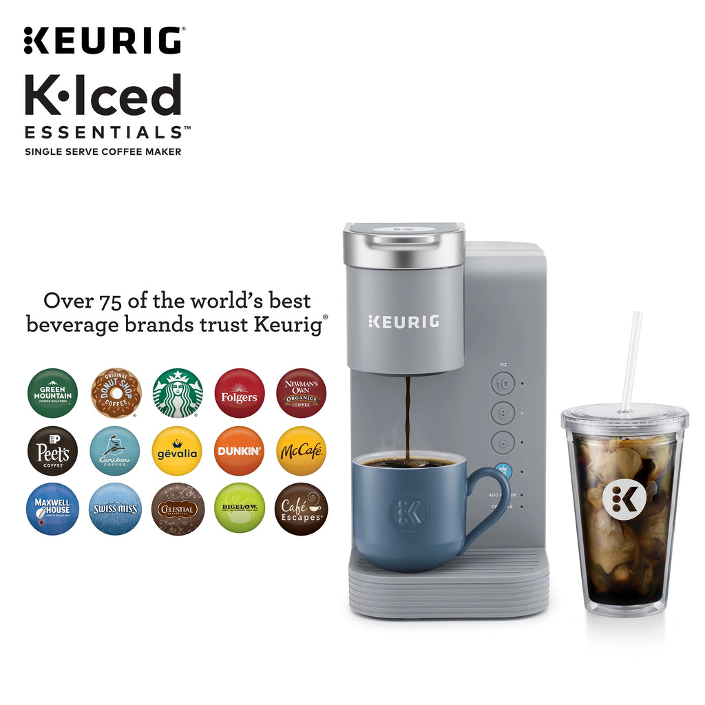 Keurig K-Iced Essentials Gray Iced and Hot Single-Serve K-Cup Pod Coffee Maker A122432