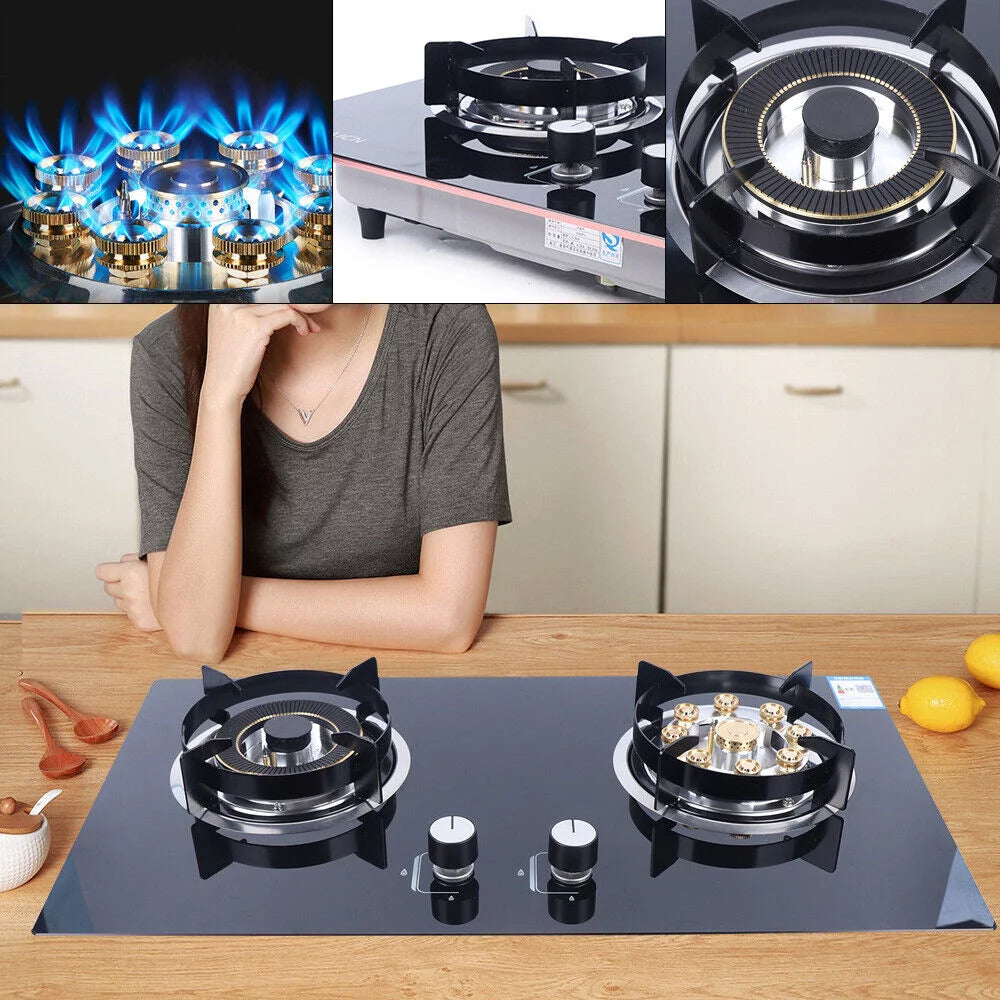 Fichiouy Gas Cooktop 2-Burner Built-In Natural Gas Stove O284