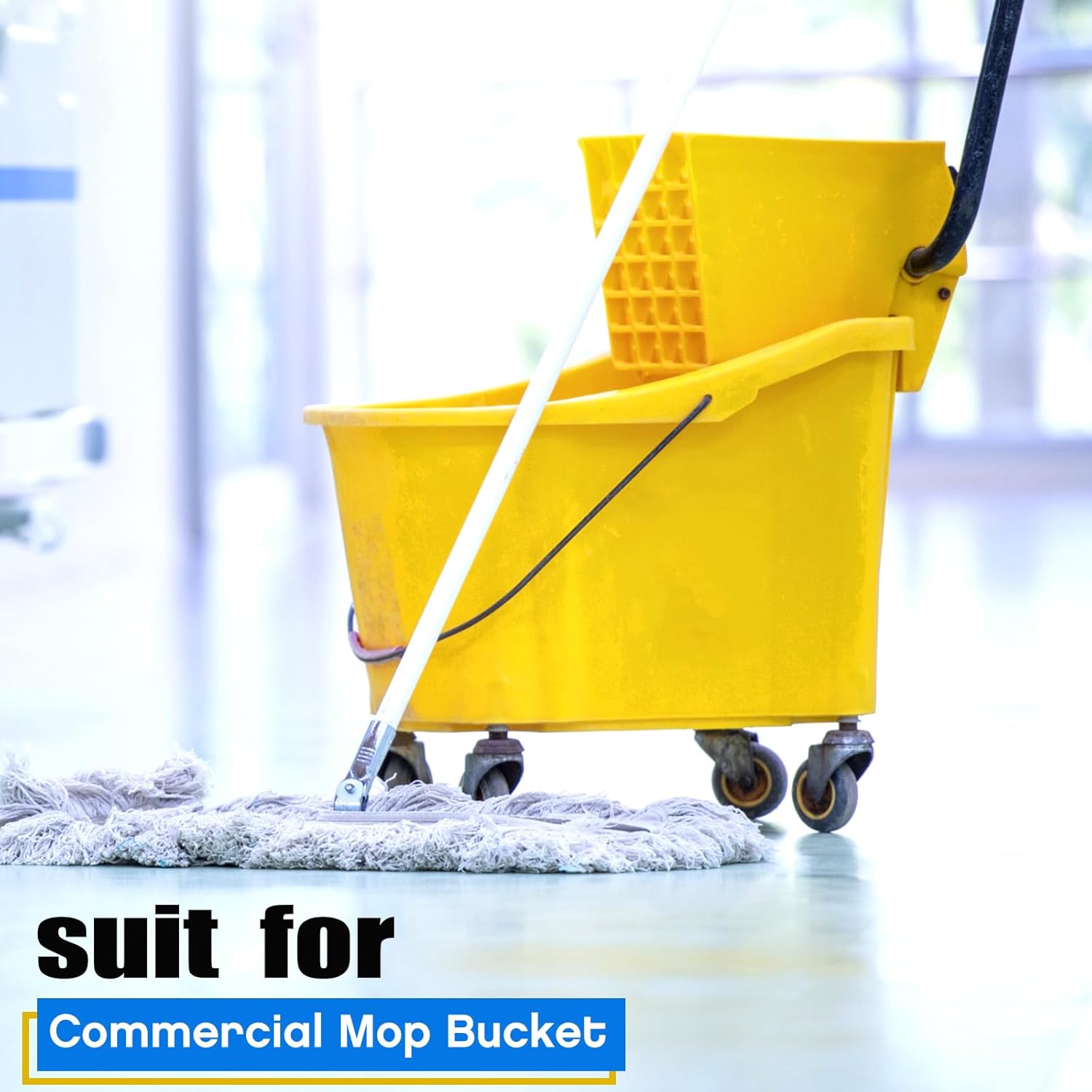Side Press Mop Wringer Replacement for 26 and 33 Qt Bucket with Mop Head Refill M1041