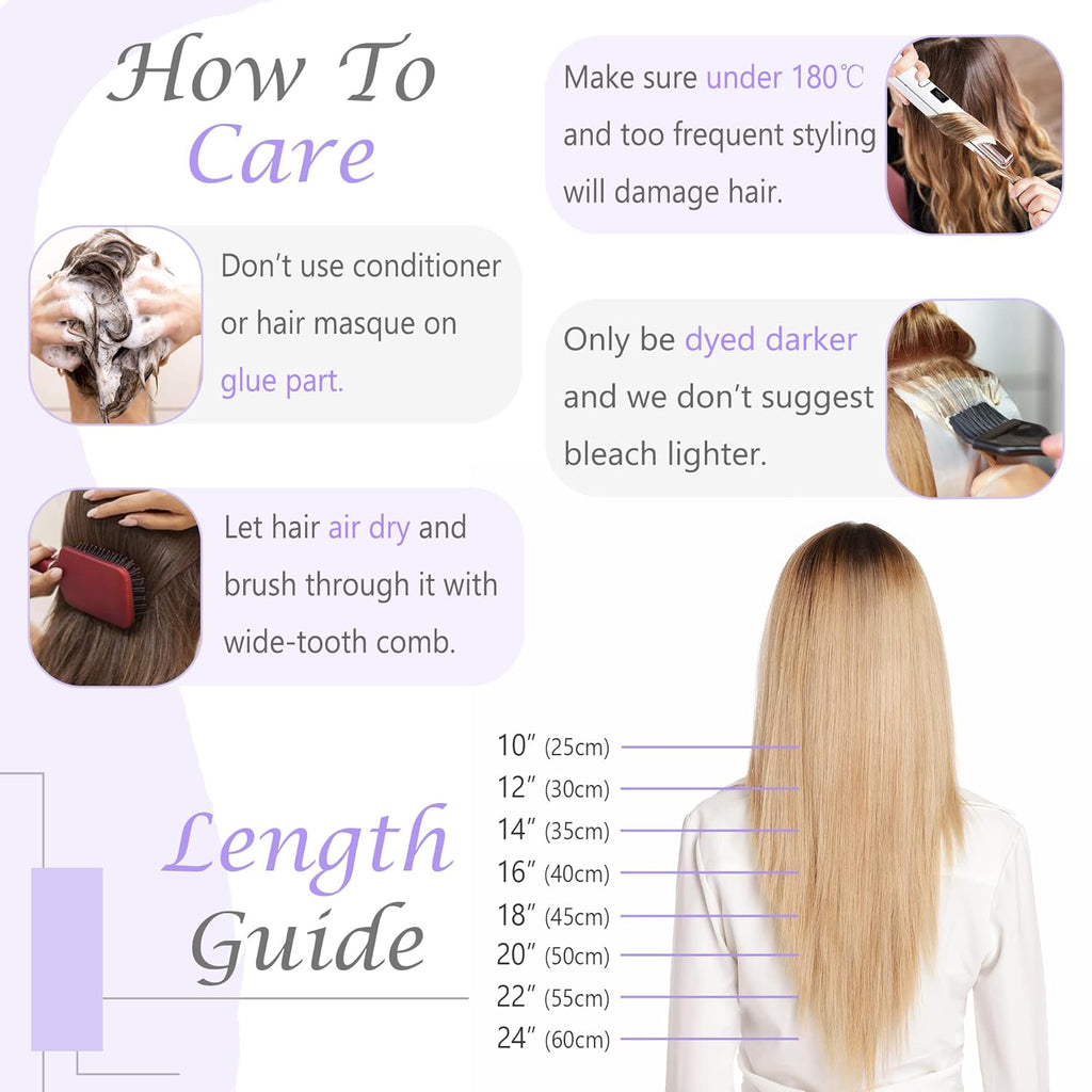 SEGO U Tip Hair Extensions Real Human Hair Keratin Fusion 18 Inch Medium Brown & Dark Blonde H40383