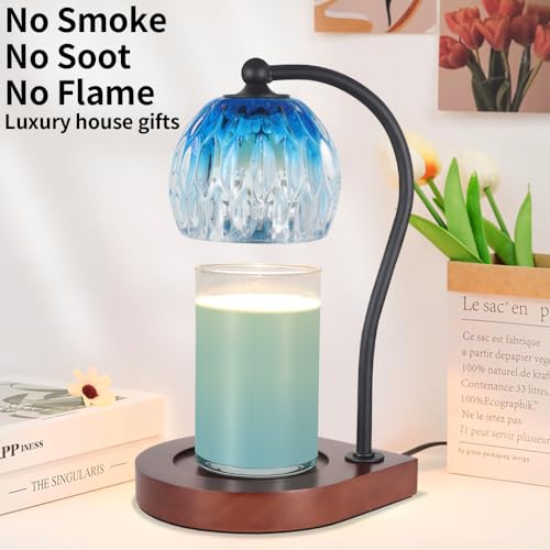 Candle Warmer Lamp with Timer & Dimmer for Jar Candles, Black-Blue I83292