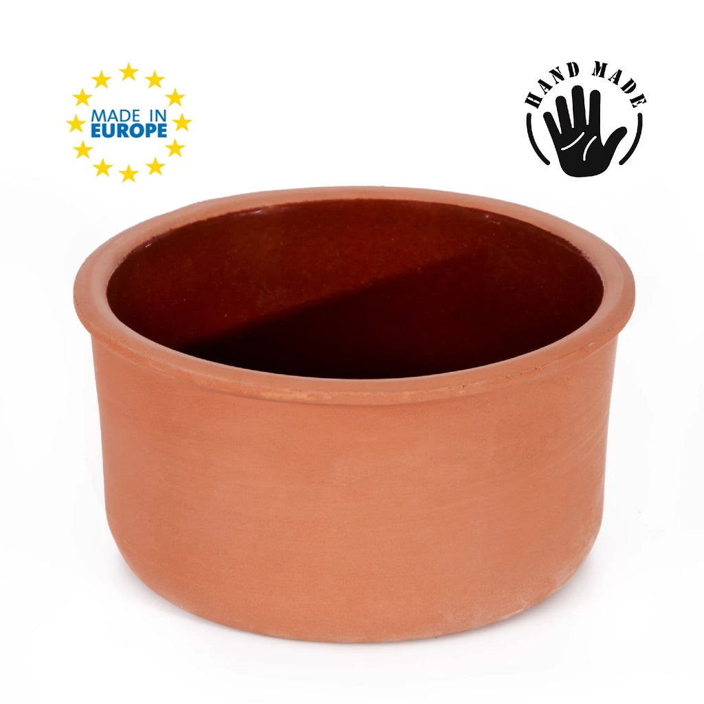 Earthen Clay Yogurt Pot, Glazed Terracotta Cookware, Clay Casserole Dish, 2.5 qt