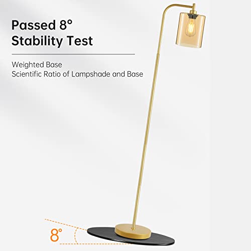 BoostArea Industrial Floor Lamp with Iron Mesh Glass Shade, 6W LED Bulb Included X855544