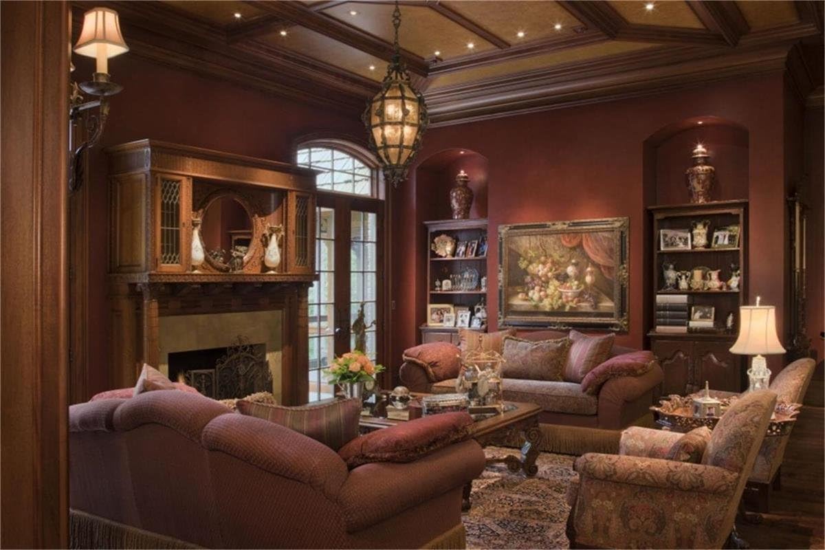 AOFOTO 12x8ft Luxury Living Room Background Royal Aristocratic Couch Sofa Photography Backdrop Vintage Fireplace Classic Interior Furniture Home Lifestyle Estate Modern Residence Photo Studio Props