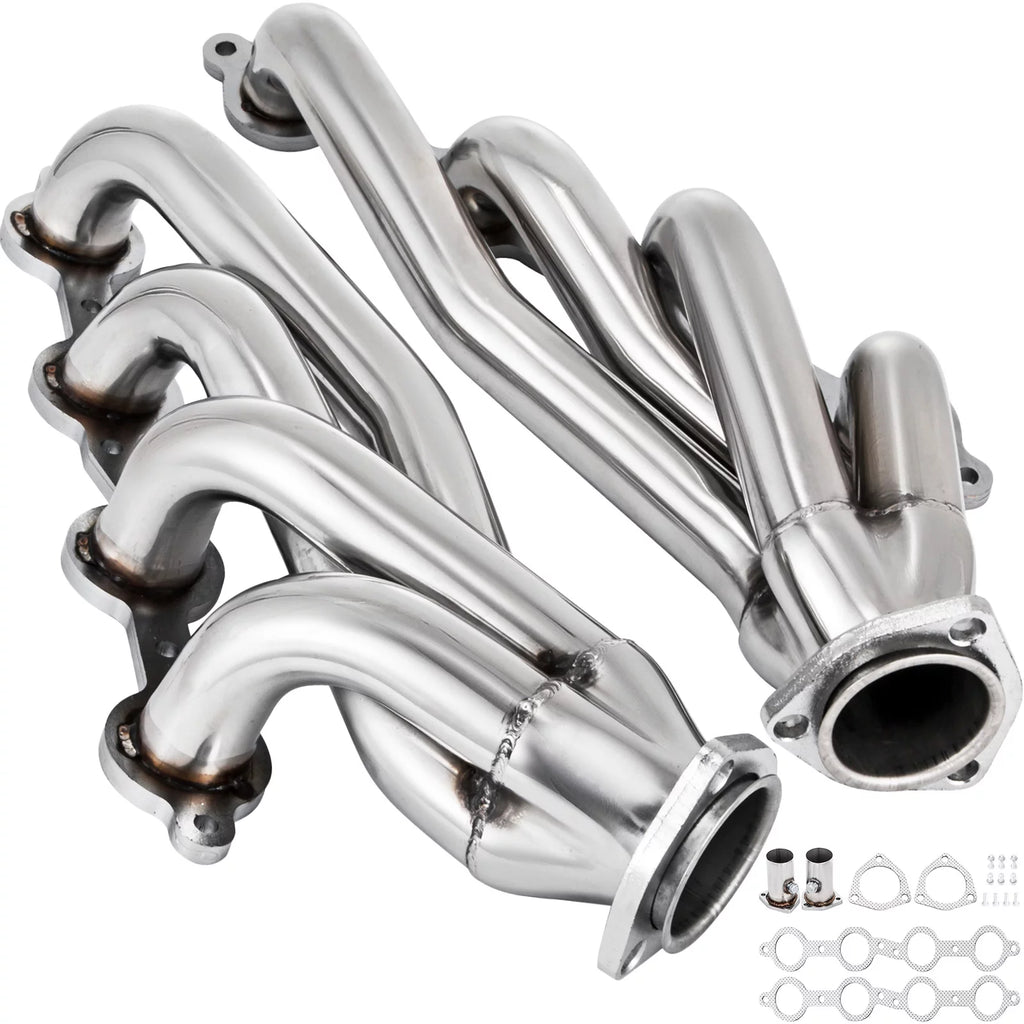 VEVOR Exhaust Header Set 1 3/4" Exhaust Turbo Headers, Stainless Steel Exhaust Manifold Headers, Shorty Engine Conversion LS Swap Exhaust Headers for Chevy LS1 LS2 LS3 LS6 LS10 SUV/Truck Car