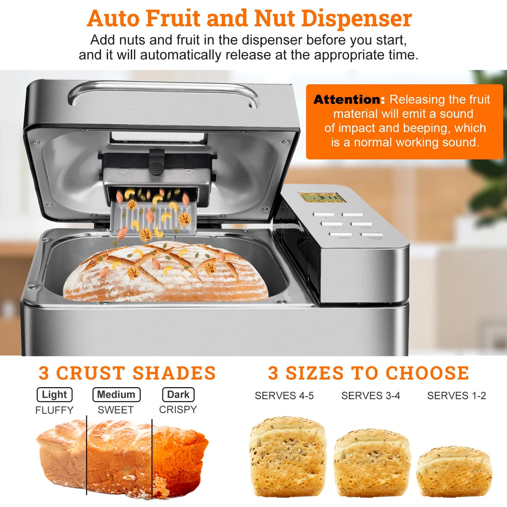 KBS 19-in-1 2LB Bread Maker Machine Stainless Steel W5244