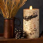 Luminara Birch 4-Inch Real-Flame Effect Pillar Candle, Brown B258275