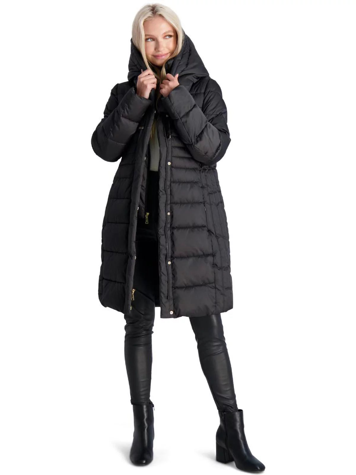 Tahari Casey Women's Fitted Quilted Puffer Coat O8013