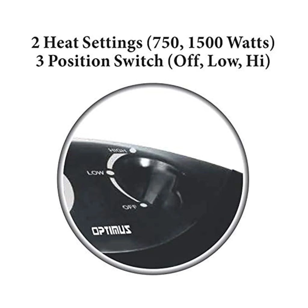 Optimus H-5235 Portable Tower Quartz Heater with Thermostat X981312