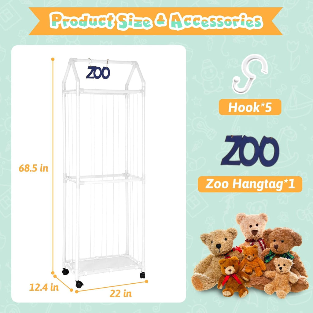 Stuffed Animal Storage Zoo Holder with Elastic Band and Net E5028