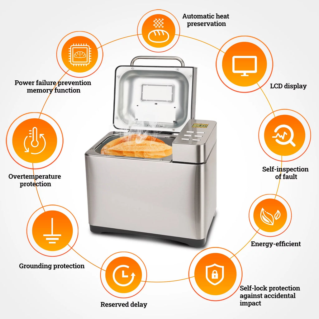 KBS 19-in-1 2LB Bread Maker Machine Stainless Steel W5244