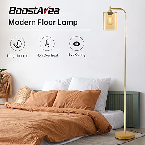 BoostArea Industrial Floor Lamp with Iron Mesh Glass Shade, 6W LED Bulb Included X855544