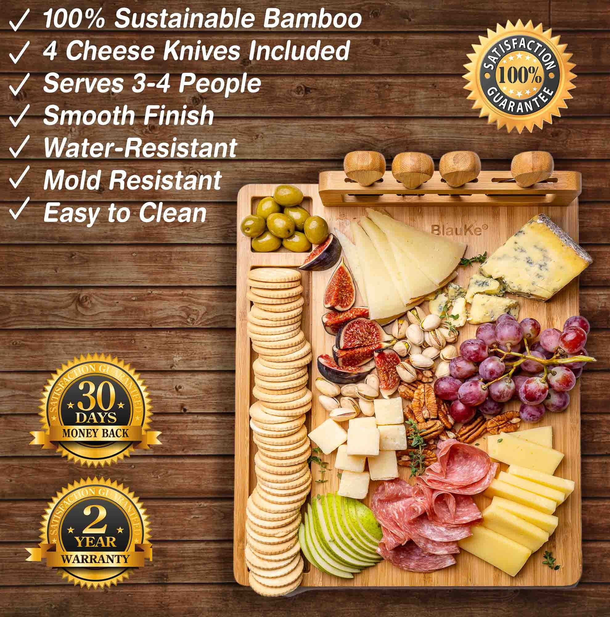 BlauKe® Bamboo Cheese Board and Knife Set 14x11 inch M157312