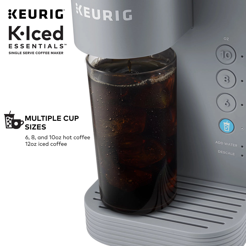 Keurig K-Iced Essentials Gray Iced and Hot Single-Serve K-Cup Pod Coffee Maker A122432