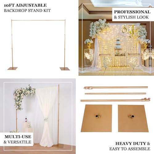 Efavormart 10ft x 10ft Heavy Duty Pipe and Drape Kit with Metal Base O204
