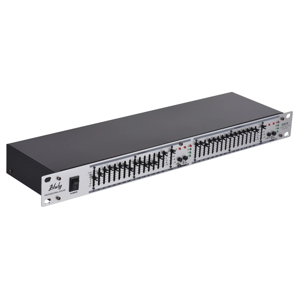Btuty EQ-215 Dual Channel 15-Band Equalizer: 1U Rack Mount Graphic Equalizer - Enhance Your Audio with Precise Sound Control (110-240V)