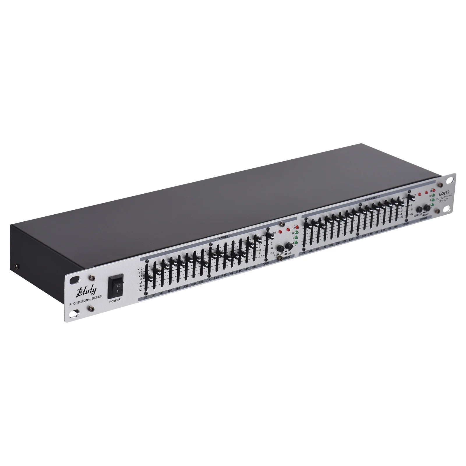 Btuty EQ-215 Dual Channel 15-Band Equalizer: 1U Rack Mount Graphic Equalizer - Enhance Your Audio with Precise Sound Control (110-240V)