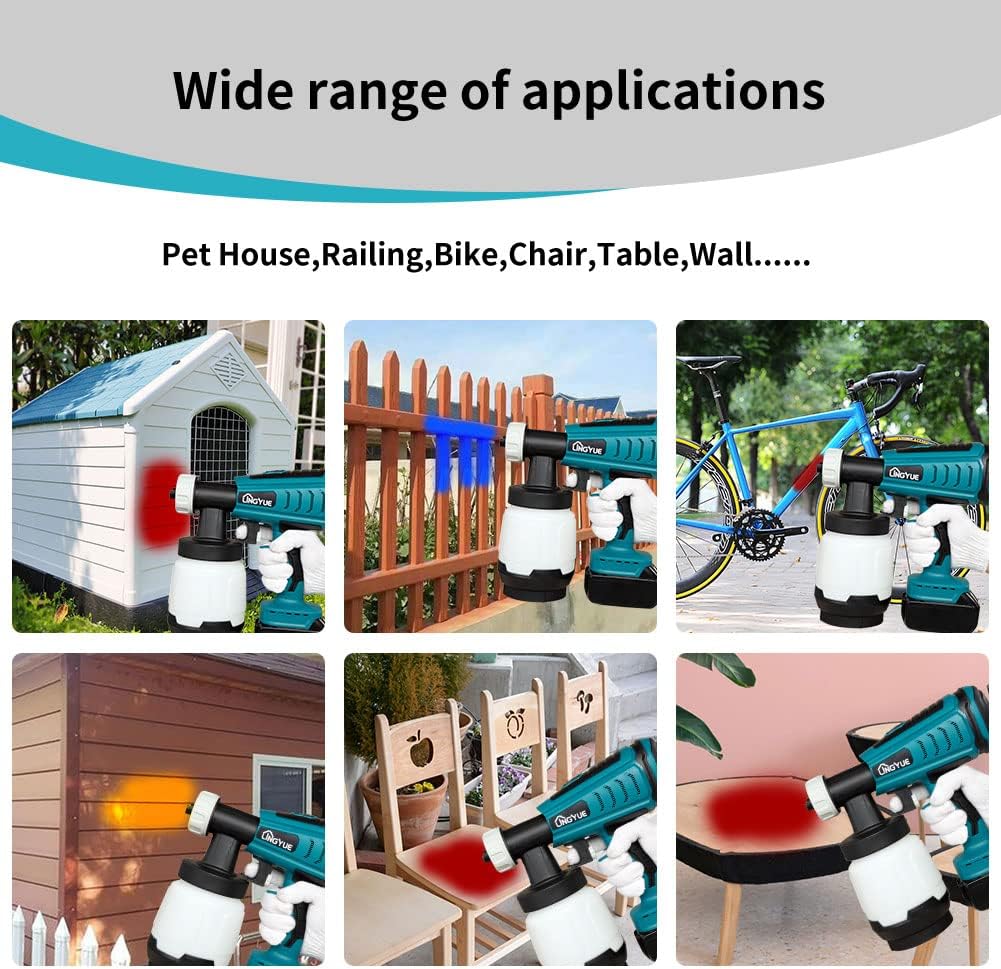 LINGYUE Cordless Paint Sprayer for 18V MAKITA Battery, HVLP Spray Gun C5758