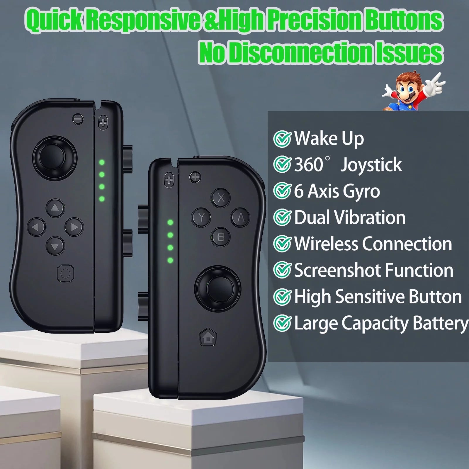 Bonadget Joypad Wireless Controllers for Nintendo Switch (Black) B670
