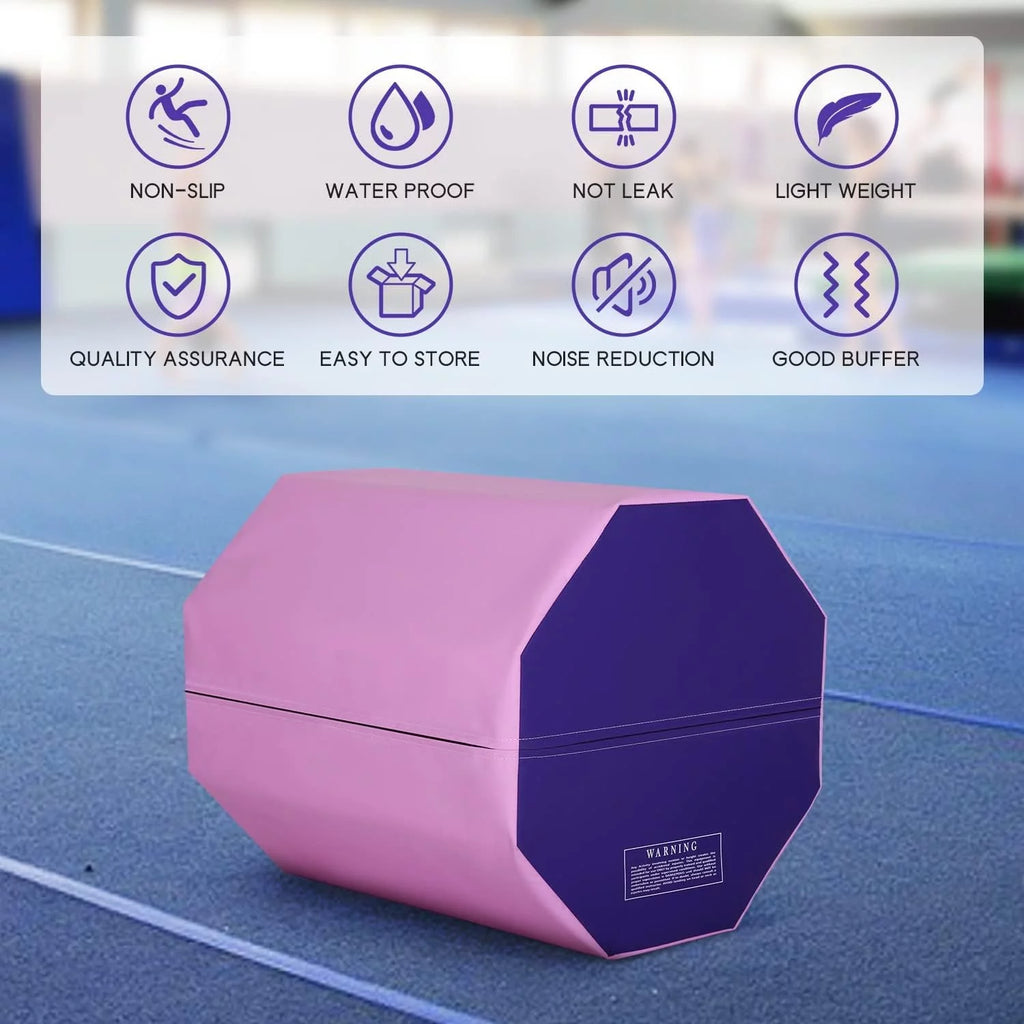 YRLLENSDAN Gymnastics Octagon Tumbler Mat 24.4" x 25.6" Back Handspring Trainer, Pink G38105
