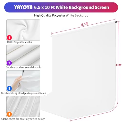 Portable Green Screen Backdrop Kit with Stand, 6.3 x 6.5 ft, Carrying Case and Clips Z6477