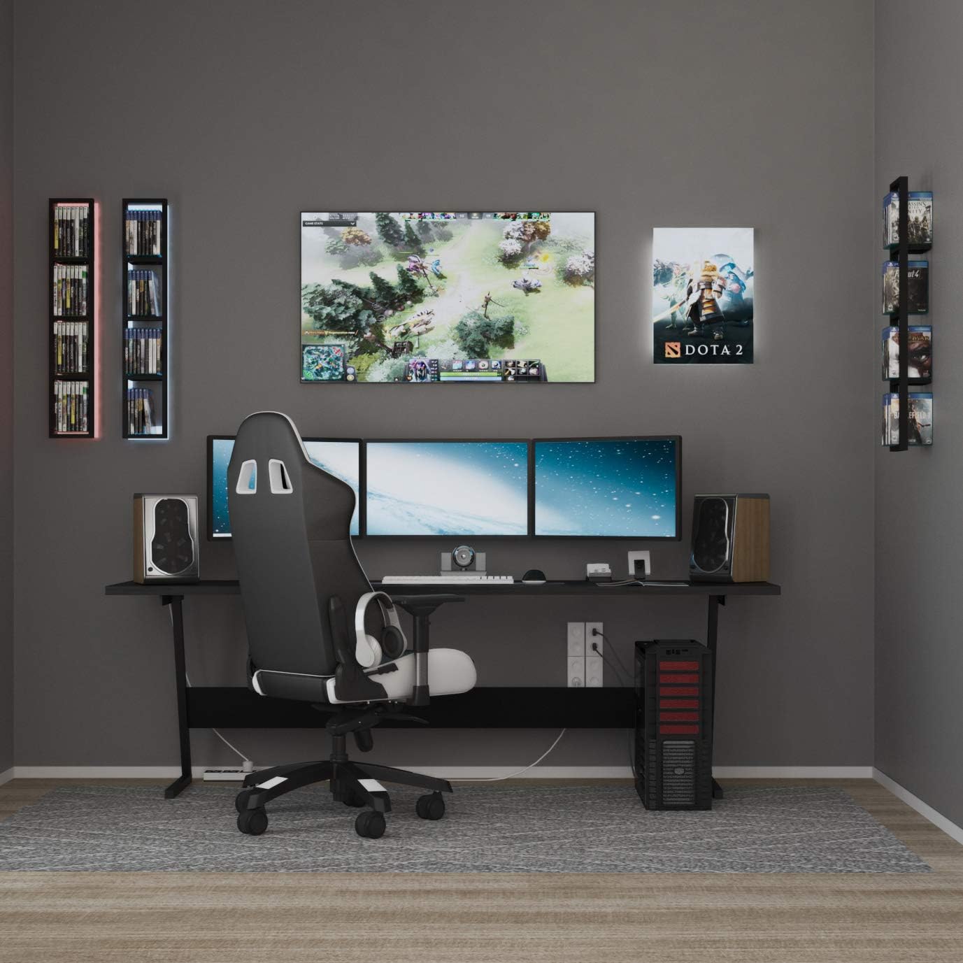 Black Floating Shelves for Wall 34 Inch, Set of 3 H6953