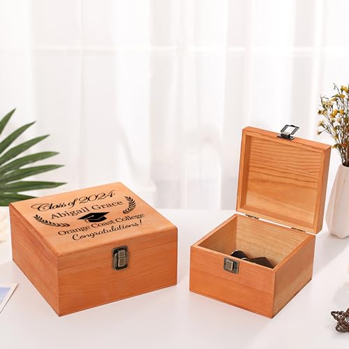 Personalized Graduation Wooden Box with Name & Grad Year for Him Her U9563