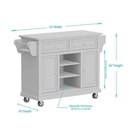 Glenwillow Home Kitchen Cart with Wood Top, Cherry Y533