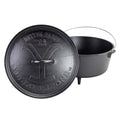 Lodge Yellowstone 8 Quart Seasoned Cast Iron Power Y Deep Camp Dutch Oven, 12 inch Diameter