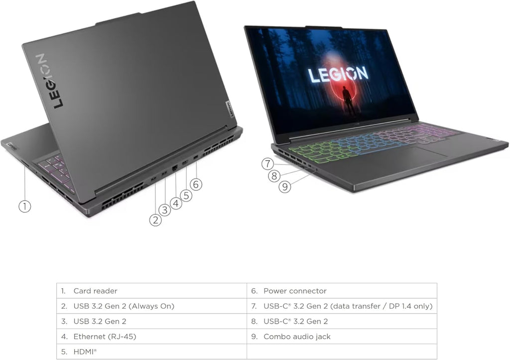 Lenovo Legion Slim 5 Gaming Laptop, 16" WUXGA, RTX 4060, 64GB RAM, 2TB SSD M194