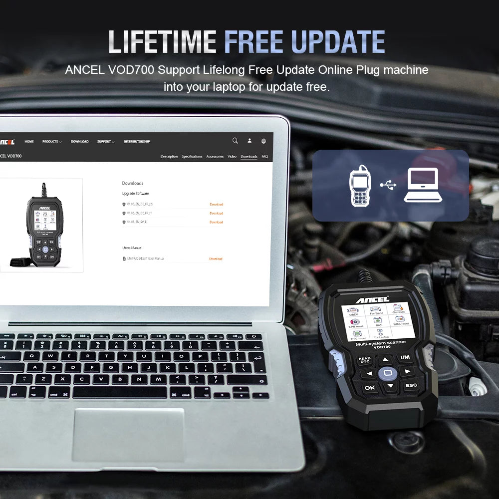 ANCEL VOD700 OBD2 Scanner for Volvo Vehicles Full Systems Diagnostic Tool O15229
