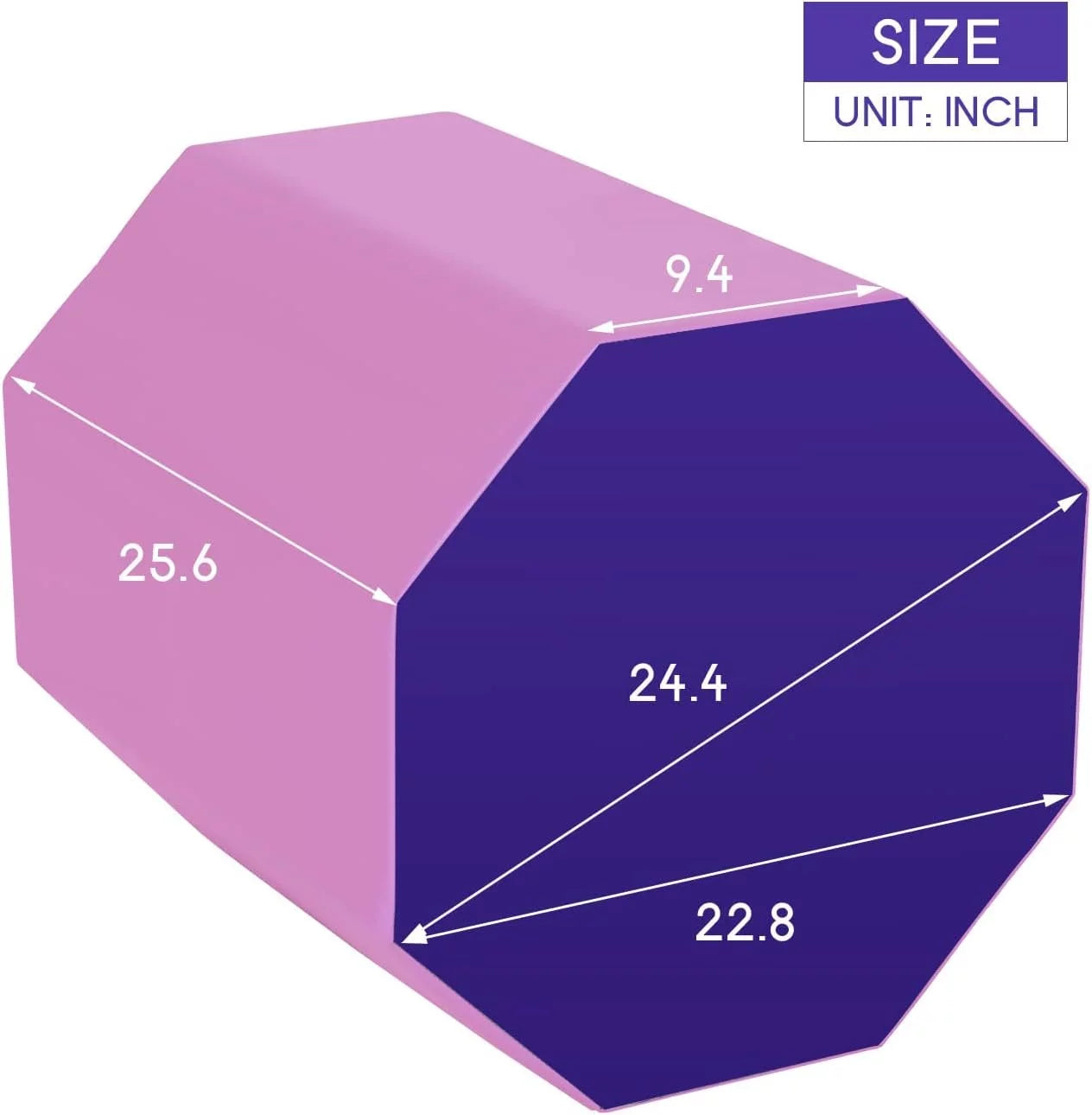 YRLLENSDAN Gymnastics Octagon Tumbler Mat 24.4" x 25.6" Back Handspring Trainer, Pink G38105