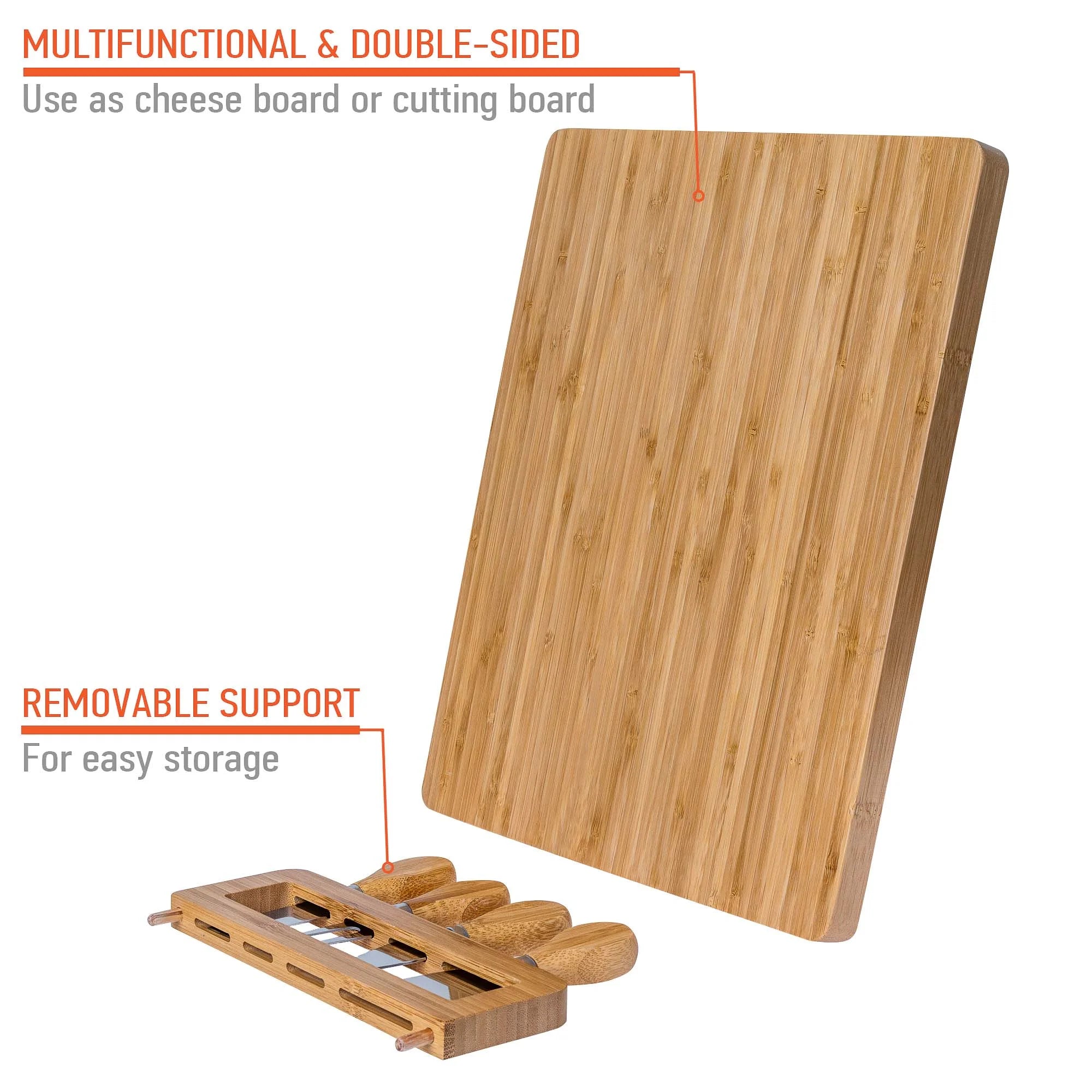 BlauKe® Bamboo Cheese Board and Knife Set 14x11 inch M157312