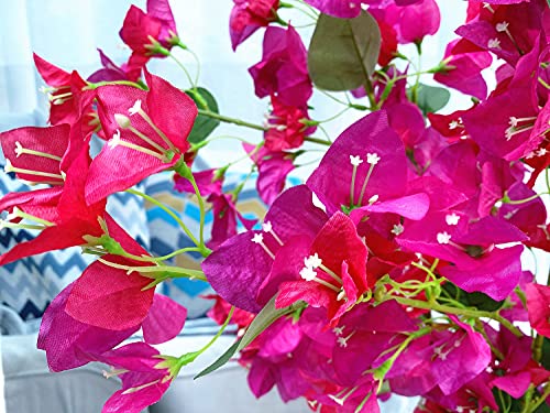 Artificial Flowers Silk Bougainvillea Branches 45" Fushia Mixed Pack of 4 L968