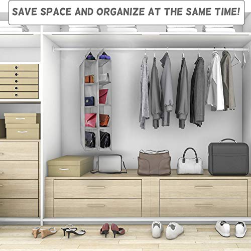 XL Hanging Handbag Purse Organizer for Closet, 2 Pack, Grey M682404