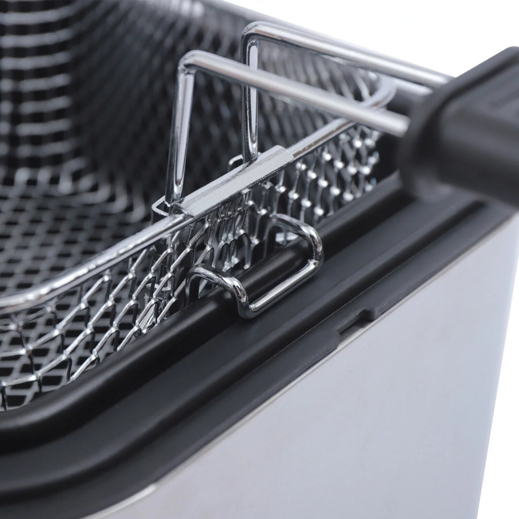 1KW Stainless-Steel 2.5L Electric Deep Fryer, Adjustable Temperature X8513