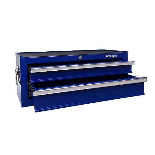 Industrial 2 Drawers Portable Metal Tool Box 26" Blue V6365