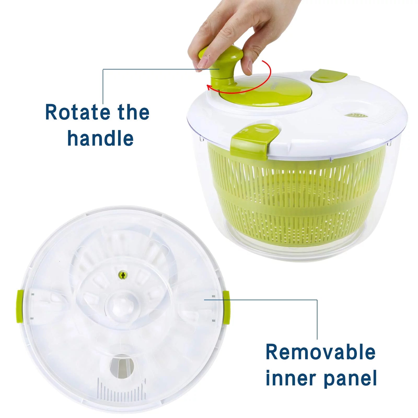 Salad Spinner 5L Fruit and Vegetable Washer Dryer E201
