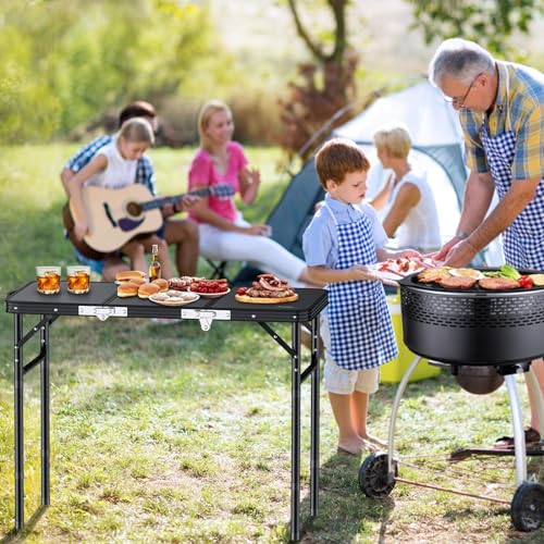 Folding Camping Table 3ft Portable Aluminum with Storage Net U842