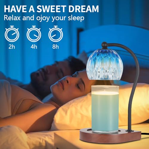 Candle Warmer Lamp with Timer & Dimmer for Jar Candles, Black-Blue I83292