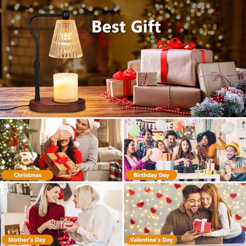 Candle Warmer Lamp with Timer and Dimmer, Electric Wax Melt Warmer with 2 Bulbs C83372